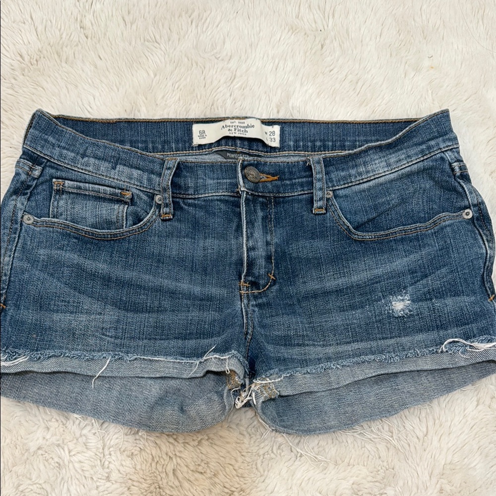 Abercrombie and Fitch Women's Blue Denim Shorts